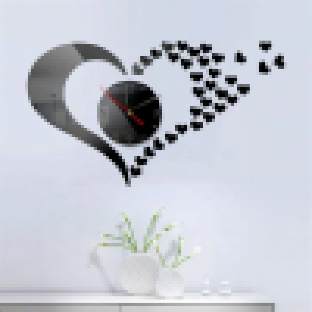 ساعة حائط ثري دي قلوب  3D Wall Watch A-092