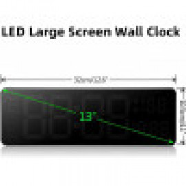 ساعة رقمية مستطيلة كبيرة Koolertron Digital Wall Clock LED