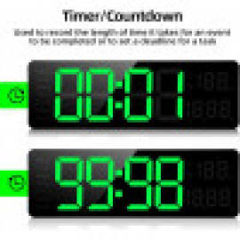 ساعة رقمية مستطيلة كبيرة Koolertron Digital Wall Clock LED