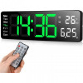 ساعة رقمية مستطيلة كبيرة Koolertron Digital Wall Clock LED