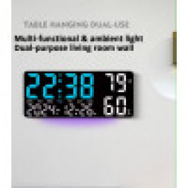 ساعة حائط رقمية مسطيلة مع مقياس رطوبة Large Digital Wall Clock LED Table Clock