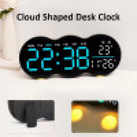ساعة حائط رقمية بشكل غيمة LED Wall Clock Digital Alarm Clock