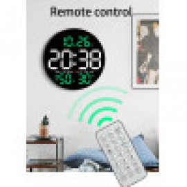 ساعة حائط دائرية رقمية مع منبهين وجهاز تحكم Wall Clock DS-5501