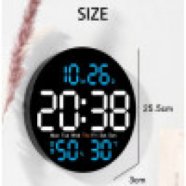 ساعة حائط دائرية رقمية مع منبهين وجهاز تحكم Wall Clock DS-5501