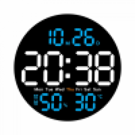 ساعة حائط دائرية رقمية مع منبهين وجهاز تحكم Wall Clock DS-5501