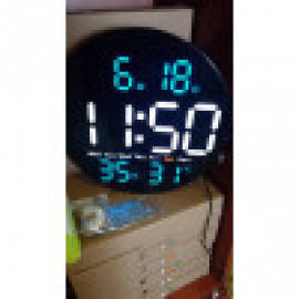 ساعة حائط دائرية رقمية مع منبهين وجهاز تحكم Wall Clock DS-5501