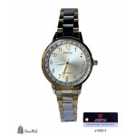 ساعة نسائي ستانلس ستيل ذهبي و فضي مزخرف