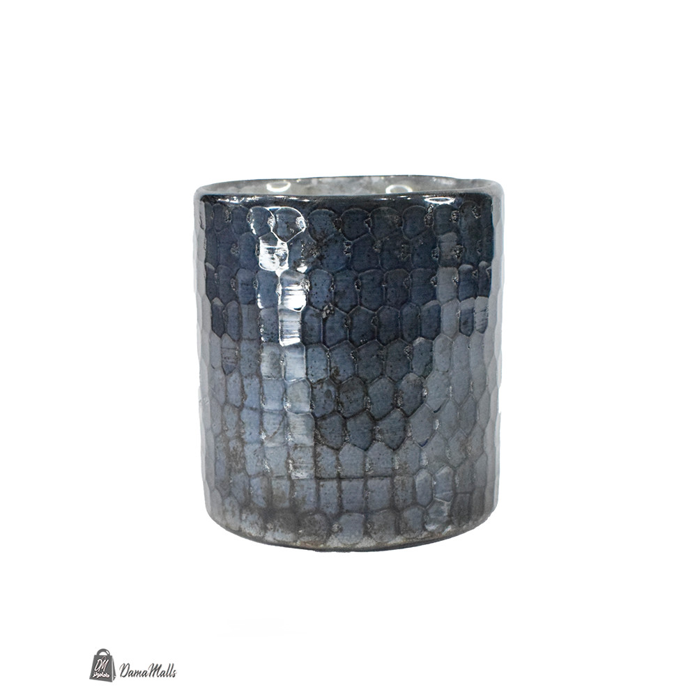 مصباح شمعة صغير، أزرق، مقاس 10×9 سم