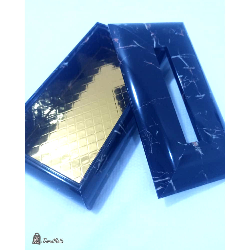 علبة محارم معرق أزرق