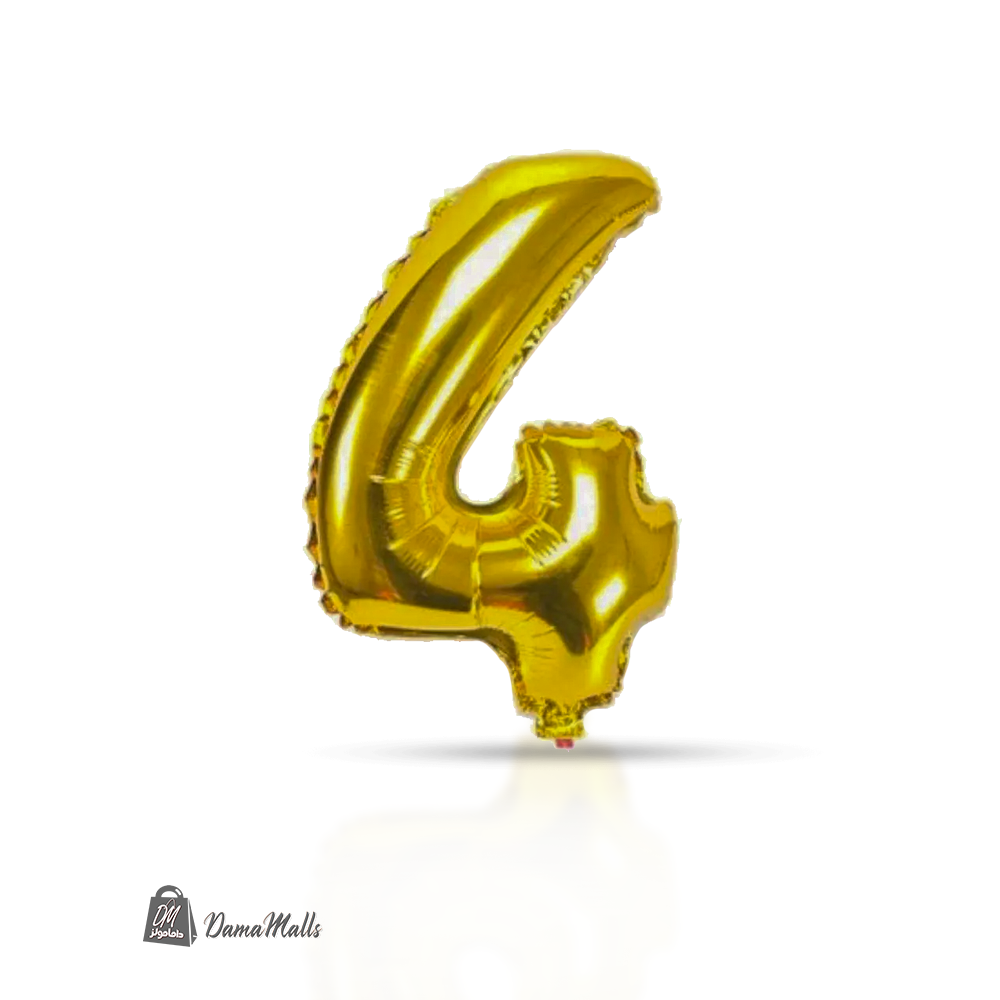 بالون نفخ رقم 4 ذهبي