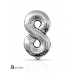 بالون نفخ رقم 8 فضي