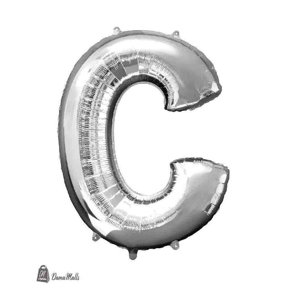 بالون نفخ حرف C فضي