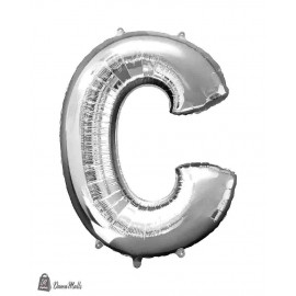 بالون نفخ حرف C فضي