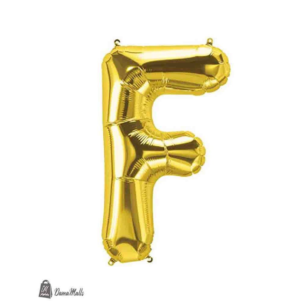 بالون نفخ حرف F ذهبي