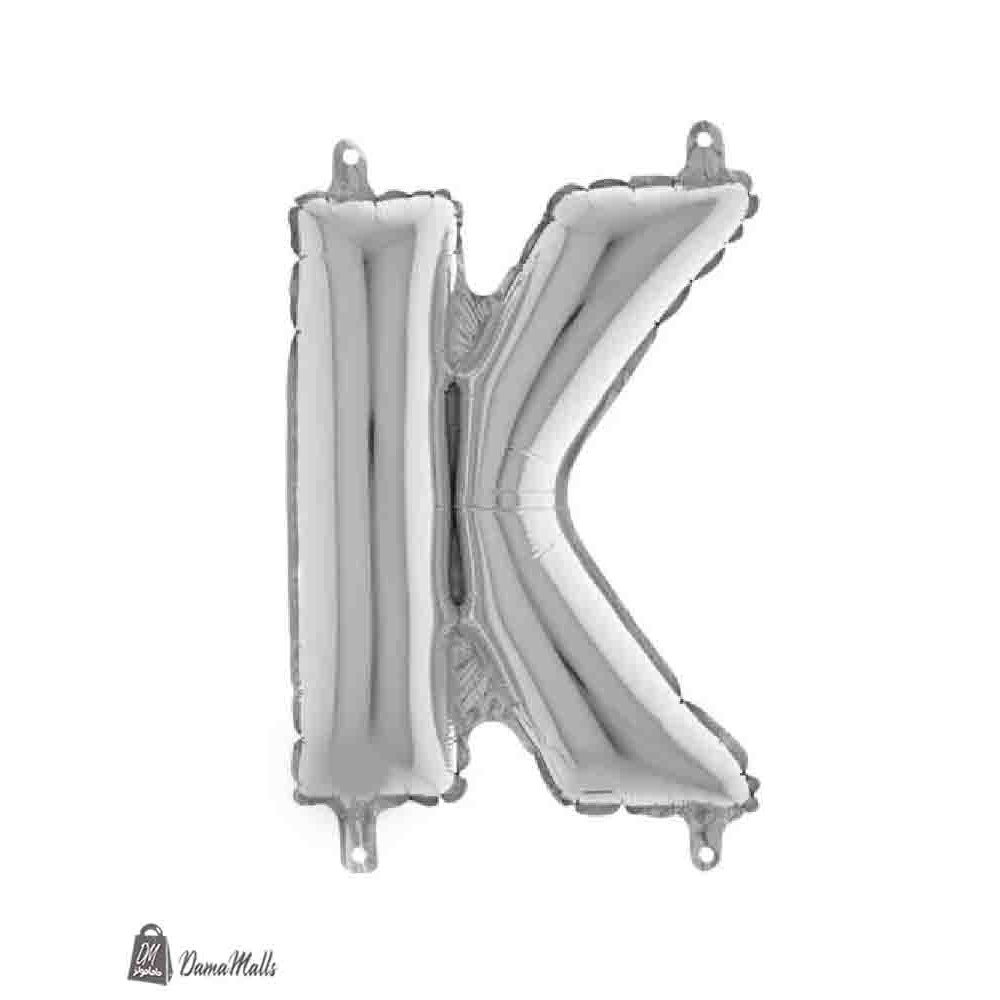بالون نفخ حرف K فضي