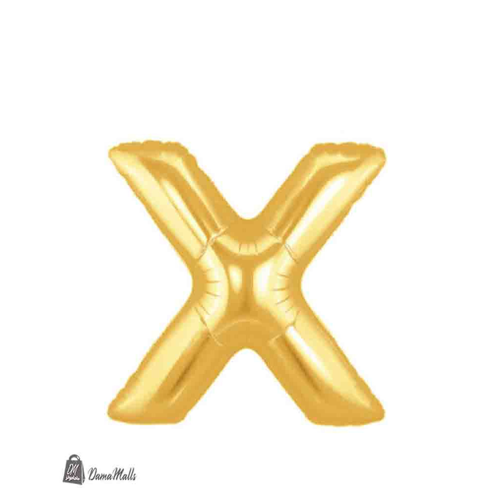 بالون نفخ حرف X ذهبي