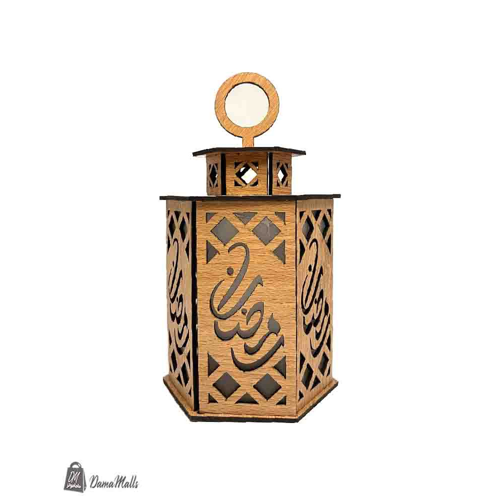 فانوس  خشبي باب  لون فاتح 104