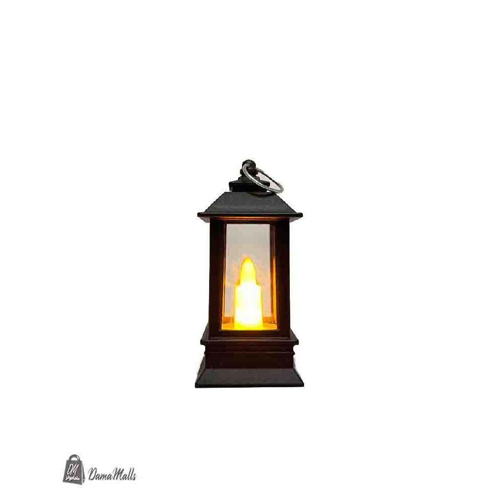 فانوس  صغير مربع أسود مع ضوء 112 طول 9سم
